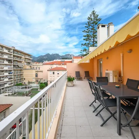 Le Casino Toit Terrasse Vue Sur La Mer Parking Prive 公寓 芒通